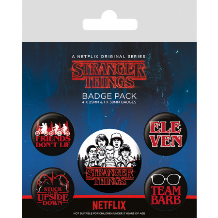 Pack de 5 badges Stranger Things personnages