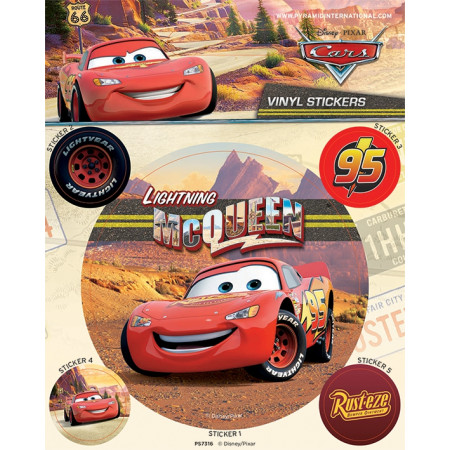 Pack de 5 Stickers Cars Disney