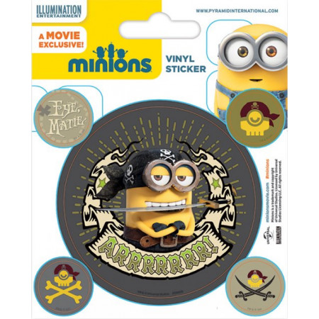 Pack de 5 Stickers Minions Pirates Moi Moche et Méchant
