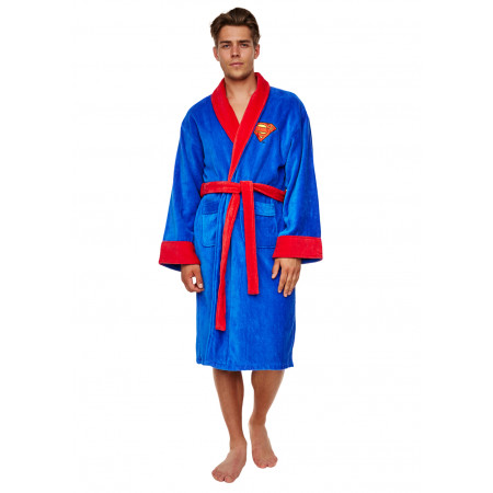 Peignoir Adulte Bleu Roi Logo Superman