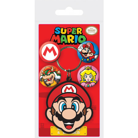 Porte-clés Mario et set de 4 badges Super mario Nintendo