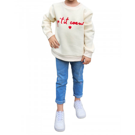 Sweat enfant broderie P'tit cœur