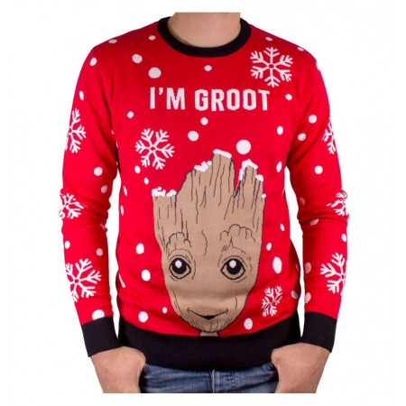 Pull de Noël Baby Groot rouge
