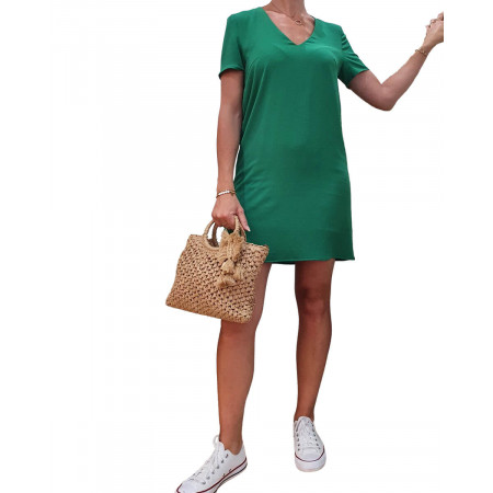 Robe verte dos dentelle