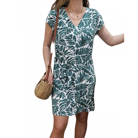 Robe femme Alba blanche et verte