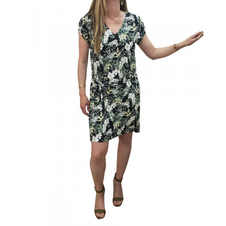 Robe Léa noire et verte