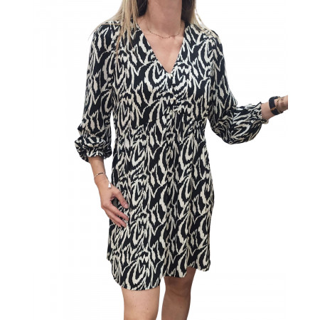 Robe Hailey noire et écru