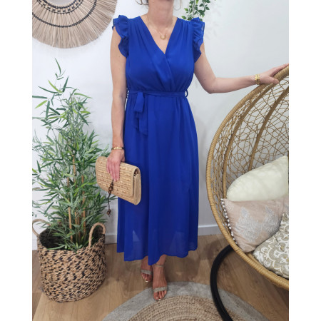 Robe longue femme bleu roi Kyllia 