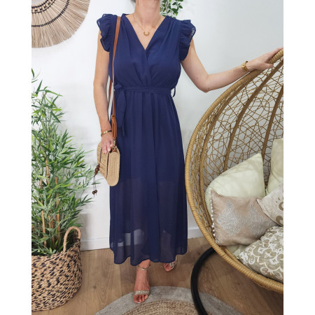 Robe longue femme marine Kyllia 