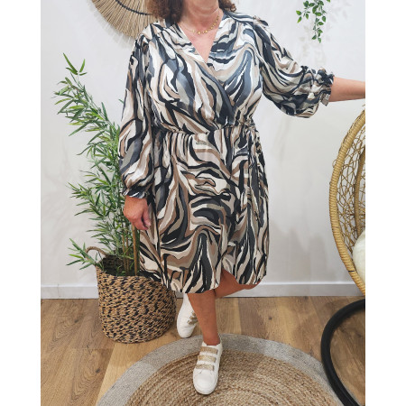 Robe femme noire grise taupe Linea