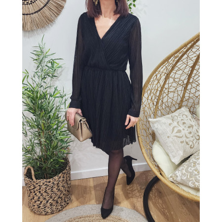 Robe femme noire pailletée Angelica