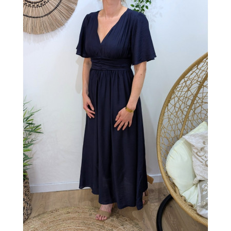 Robe longue femme bleu marine Raphaëlle