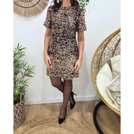 Robe femme cuivrée à sequins Hailee