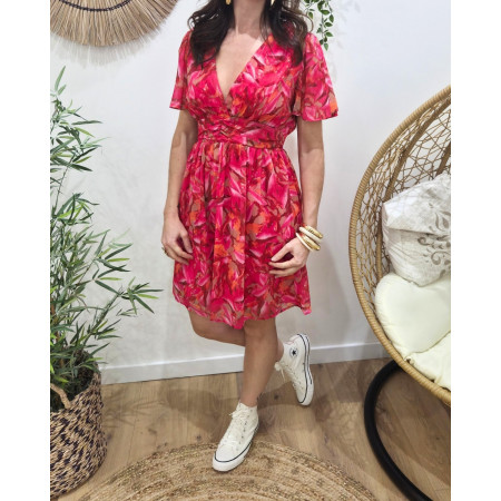Robe courte femme fuchsia orange kaki Zéphina