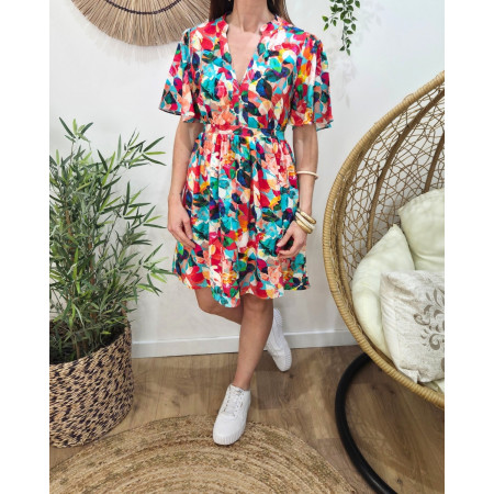 Robe courte femme multicolore Aitana