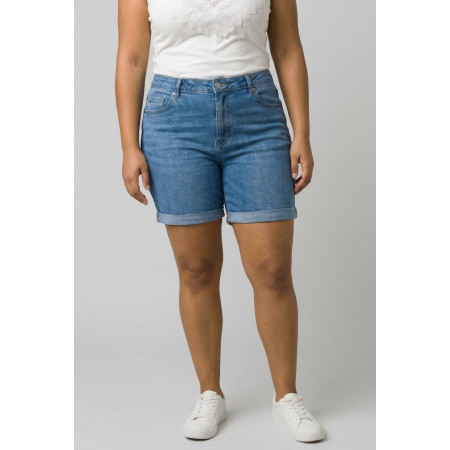 Short en jean femme grande taille bleu moyen