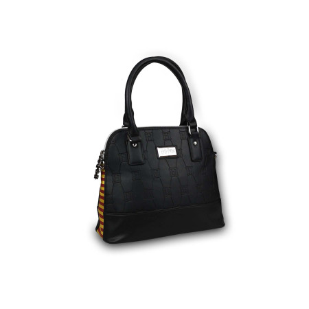 Sac à main Harry Potter Poudlard noir rayures rouges et jaunes