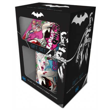 Set Harley Quinn Mug sous verre et porte-clés DC Comics