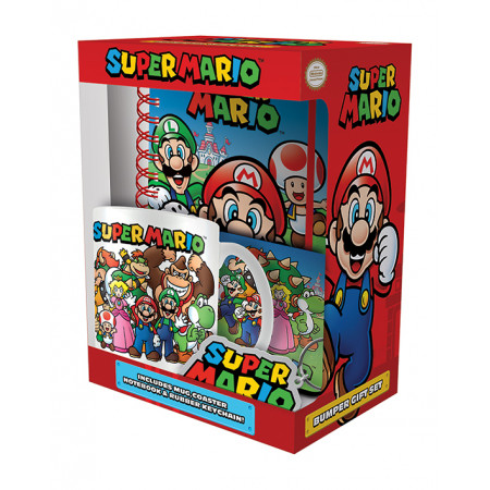 Set Super Mario Carnet mug sous verre et porte-clés