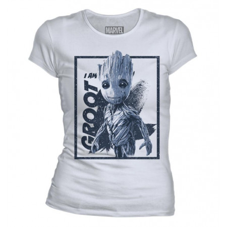 T-Shirt Femme Groot blanc et bleu