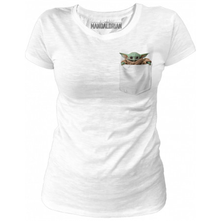   T-shirt Femme Star Wars The Mandalorian - Baby Yoda Pocket