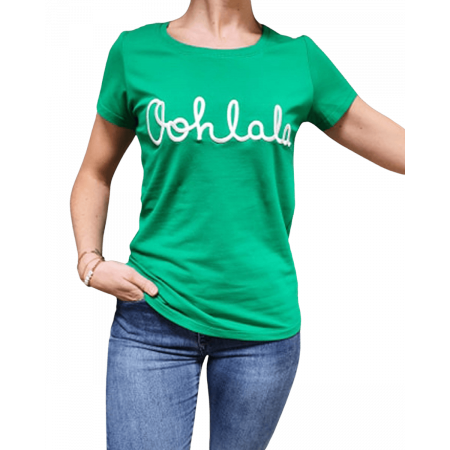 T-Shirt vert oohlala blanc