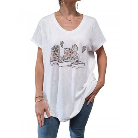 T-Shirt oversize imprimé baskets