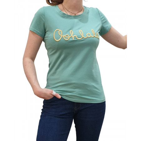 T-Shirt vert d'eau Oohlala doré