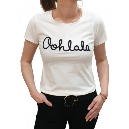 T-Shirt blanc Oohlala noir