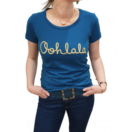 T-Shirt bleu canard Oohlala doré