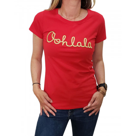 T-Shirt rouge Oohlala doré