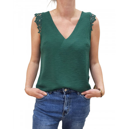 Top femme vert foncé Bertille