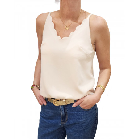 Top femme beige Emmanuelle