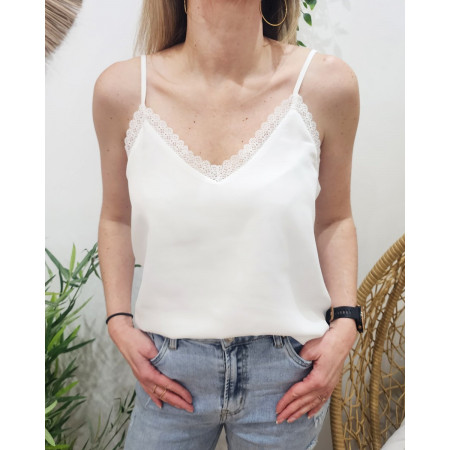 Top femme à bretelles blanc Eleni