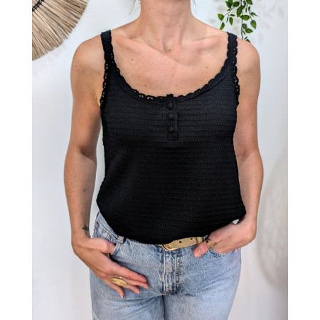 Top femme à bretelles noir Kaïna