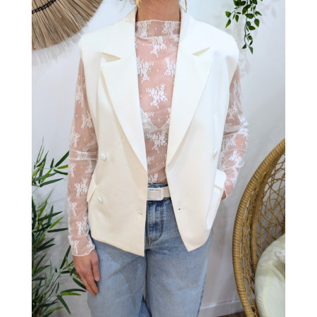 Top manches longues Azel blanc