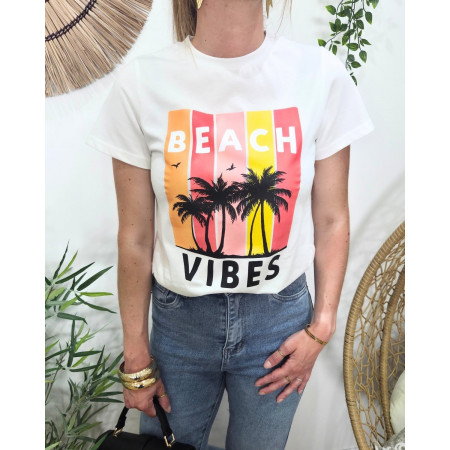 T-shirt femme beach vibes palmiers Disa