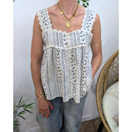 Top femme brodé Abélia