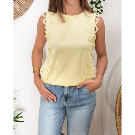 Top femme jaune élastiqué Diana