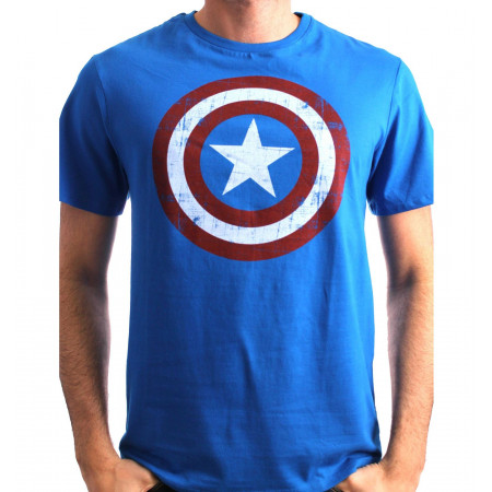 Tee-Shirt Bleu Loog Shield Captain America