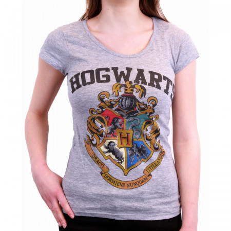 Tee-shirt Femme Gris Poudlard Harry Potter