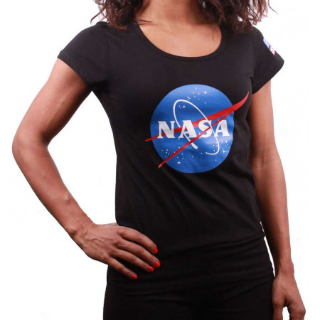 Tee Shirt femme NASA logo noir