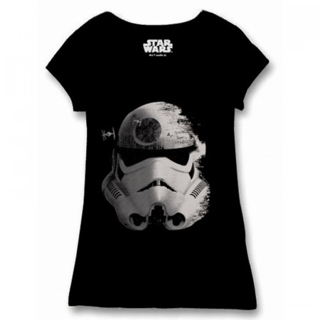 Tee-Shirt Femme Noir Trooper Space Star Wars