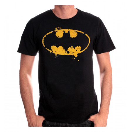 Tee Shirt Homme Noir Logo Grunge Batman 