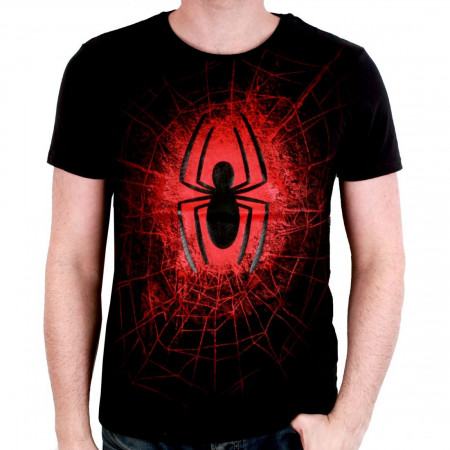 Tee-Shirt Noir Spider rouge Spiderman