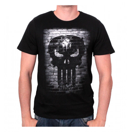 Tee-Shirt Noir Bricks Skull Punisher