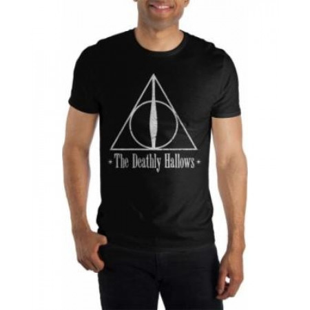 Tee-Shirt Noir Deathly Hallows Harry Potter