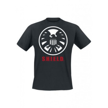 Tee-Shirt Noir Shiel Mark Captain America