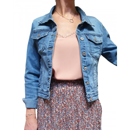 Veste femme en jeans bleu