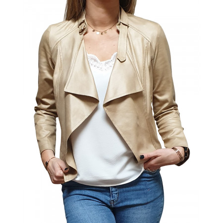 Veste beige suédine fluide